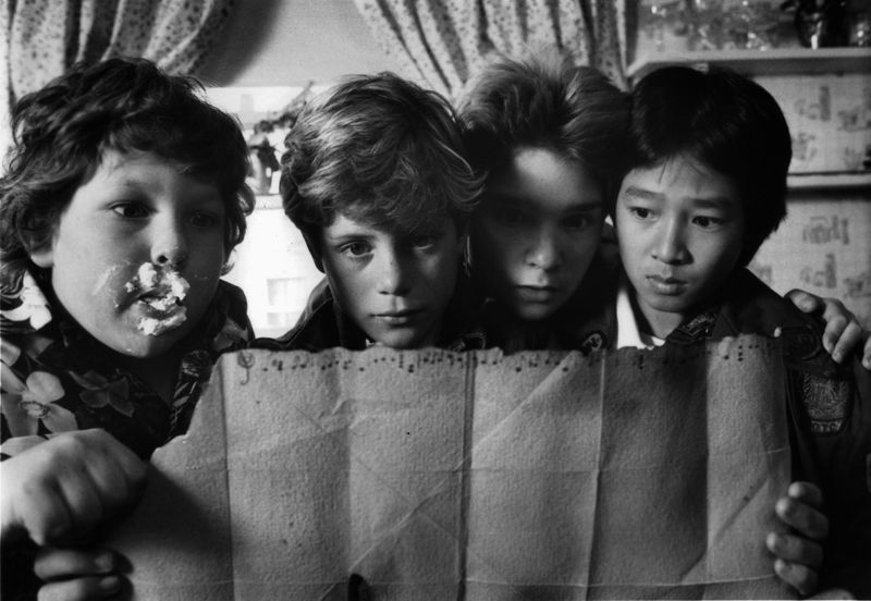 Jeff Cohen, Sean Astin, Corey Feldman, and Jonathan Ke Huy Quan in The Goonies (Photo: Warner Brothers/Getty Images)